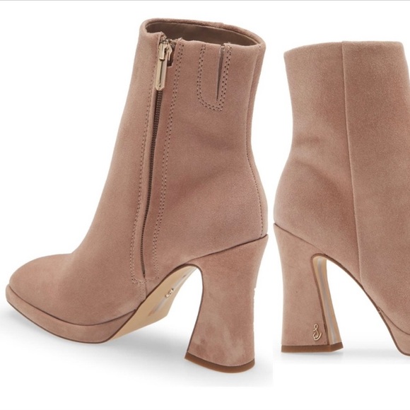 Sam Edelman Jaye Suede Taupe Heeled Boots - Picture 5 of 9